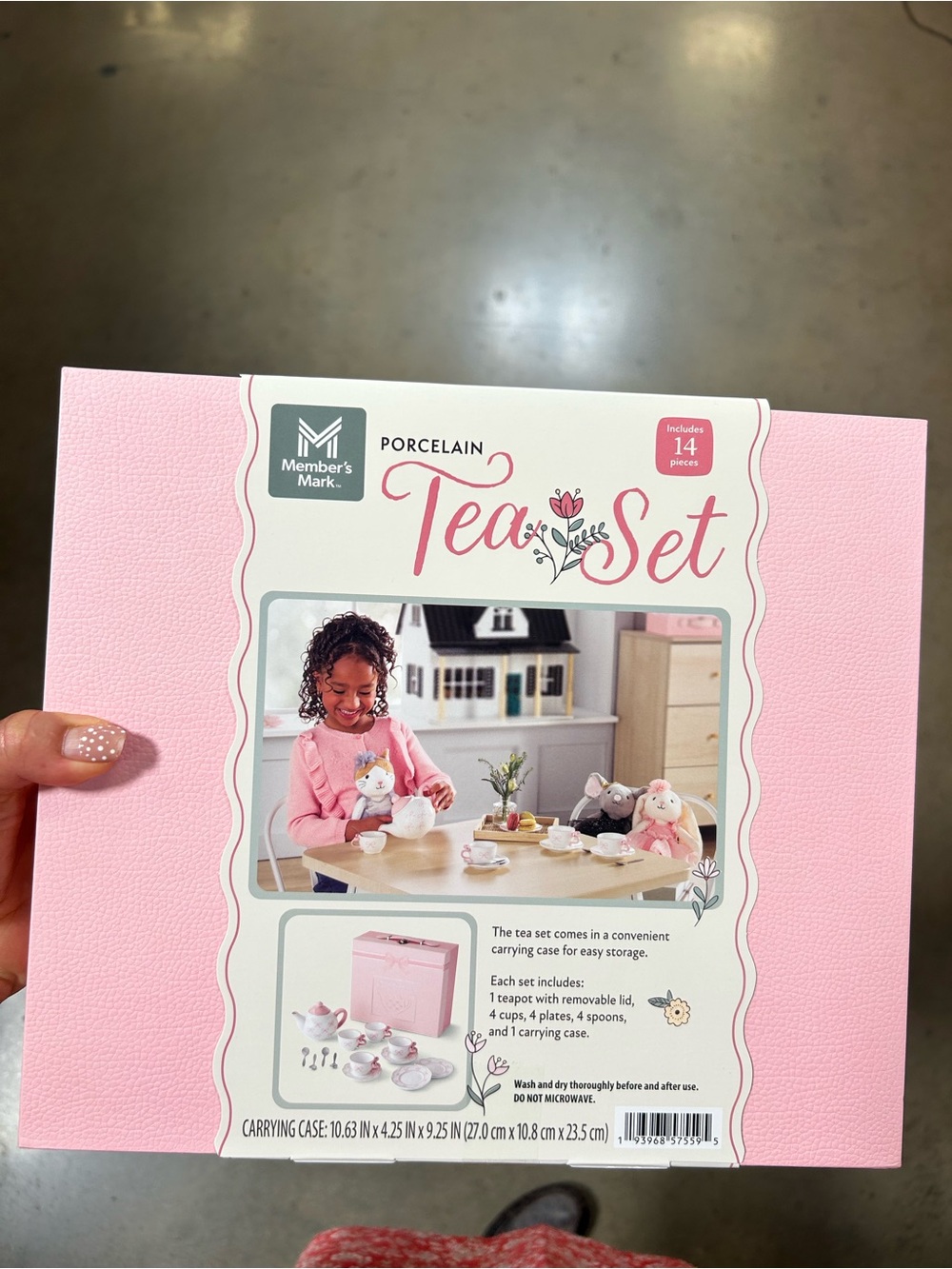 NWT Pink Porcelain Tea Set - 14 Piece Kids Party Set